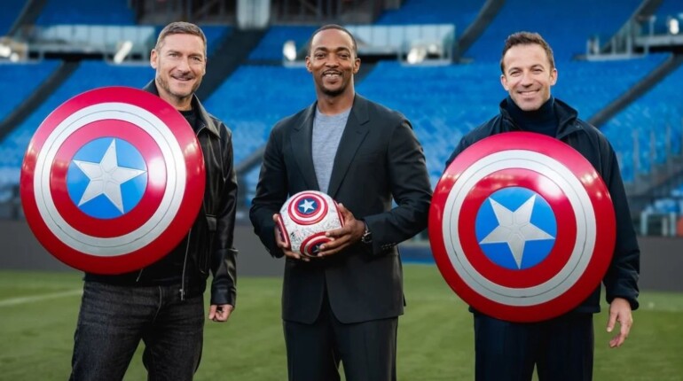 captain america con totti e del piero